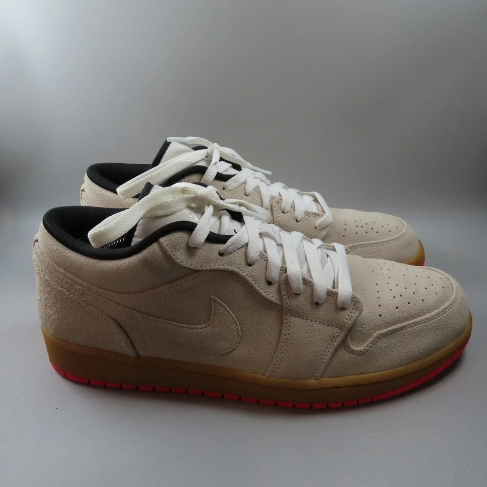 Nike Air Jordan 1 Retro Low Gray White Gum Hyper Pink 553558-119 Men's Size‎ 12